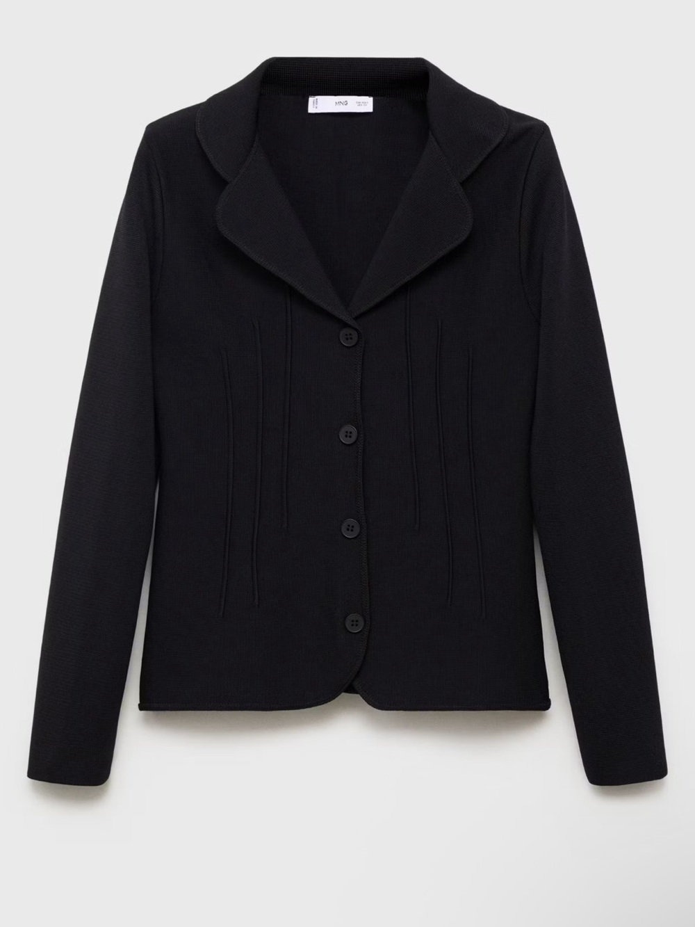 Must Go‼️ NWT Mango Black Knitted Women's Tailored Buttoned Blazer.